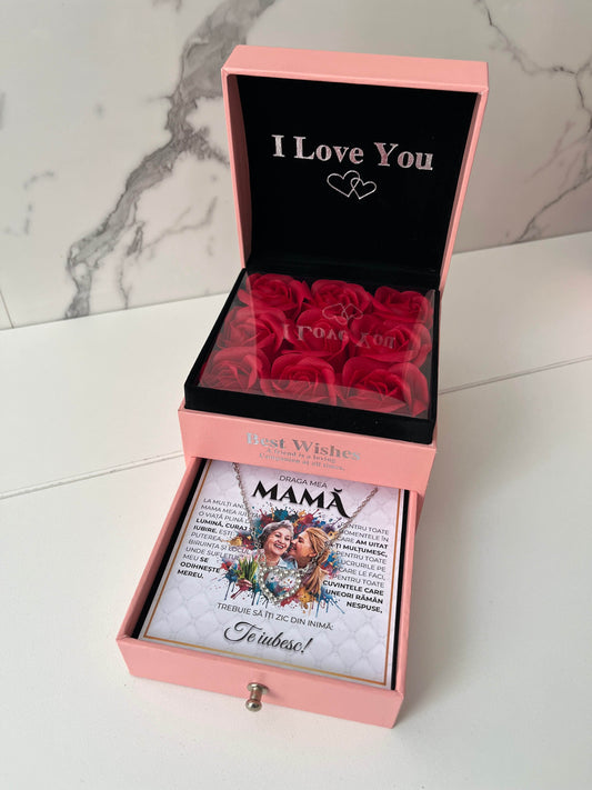 Set Cutie Premium Personalizată + Colier inimă inclus