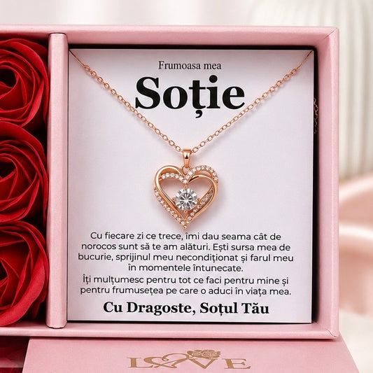 Set Premium LOVE - Colier Rose Gold
