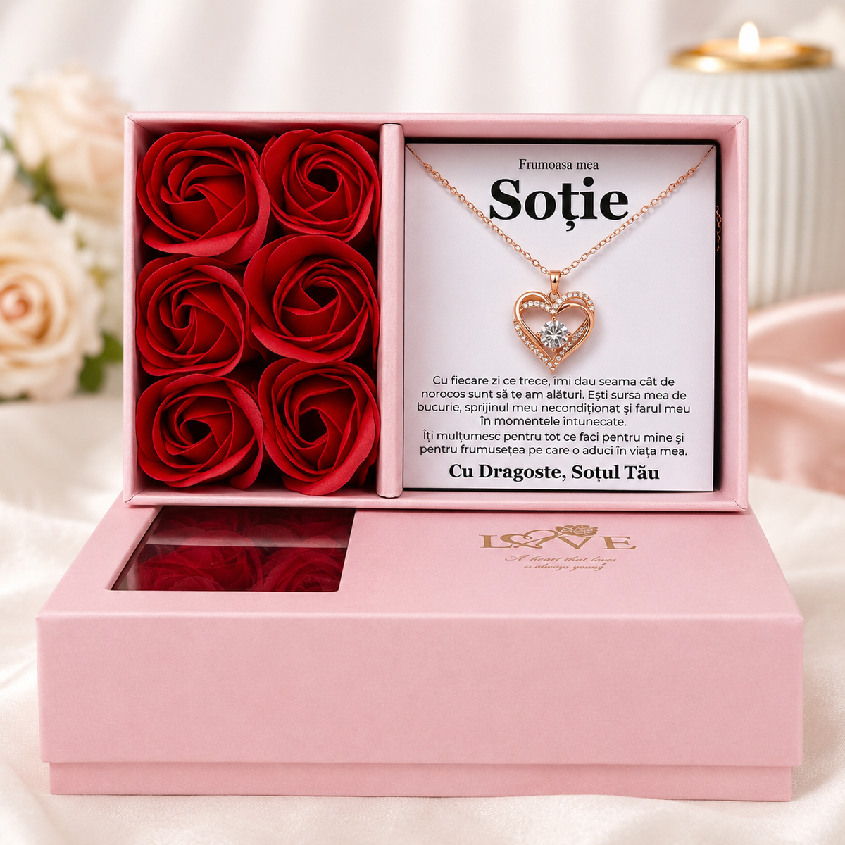 Set Premium LOVE - Colier Rose Gold
