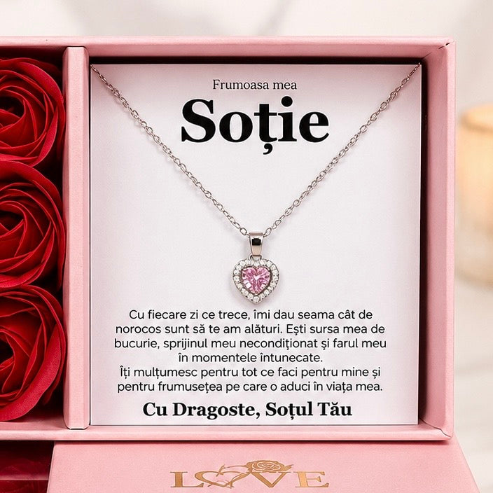 Set Premium LOVE - Colier Pink Heart