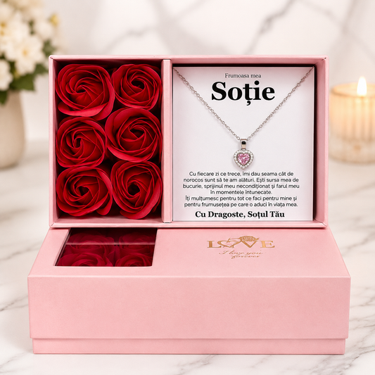 Set Premium LOVE - Colier Pink Heart