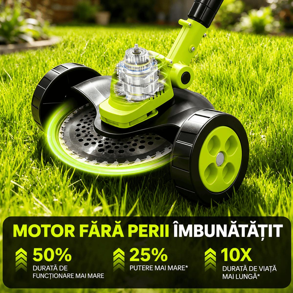 GRENIX 3 în 1 - Masina electrica de tuns iarba, fara fir